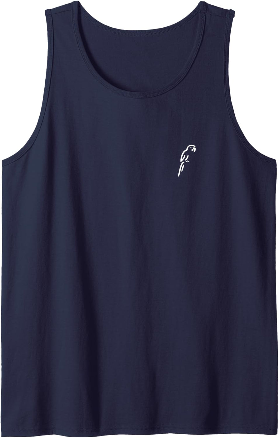 Simple Minimalist Badge Patch Line Art Macaws Macaw Tank Top - Navy Blue