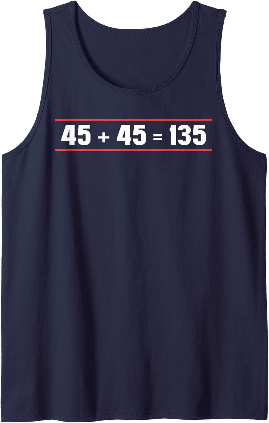 45 + 45 = 135 Weightlifter Powerlifting Tank Top - Navy Blue