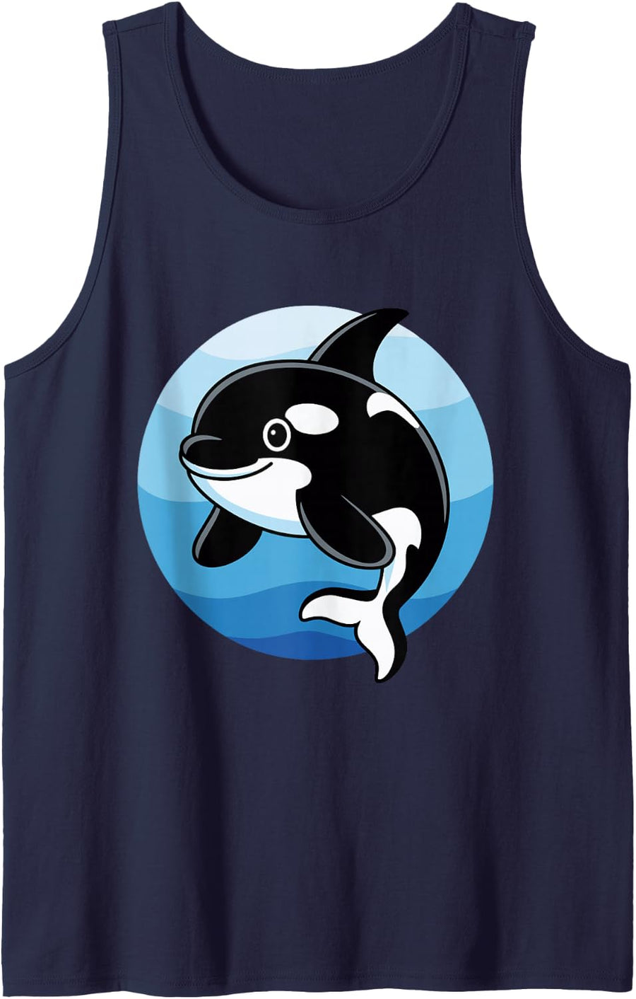 Orca Whale Ocean Animal Lover ORCA Sleeveless Tank Top - Navy Blue