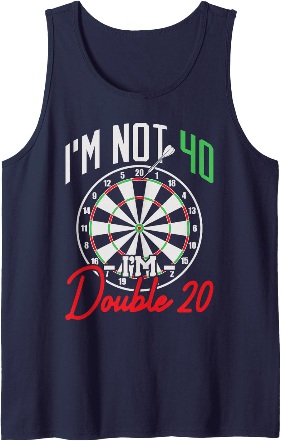 40th Birthday Dart Player 40 Years Dart Tank Top - Navy Blue