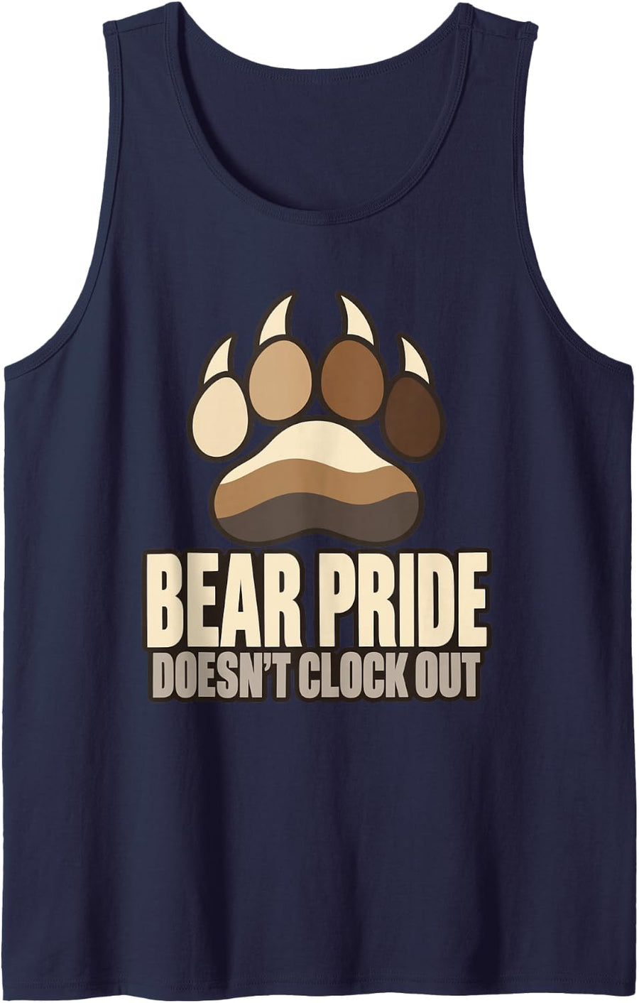 Bear Community Pride LGBTQ Bear Culture Proud Together Sleeveless Tank Top - Navy Blue