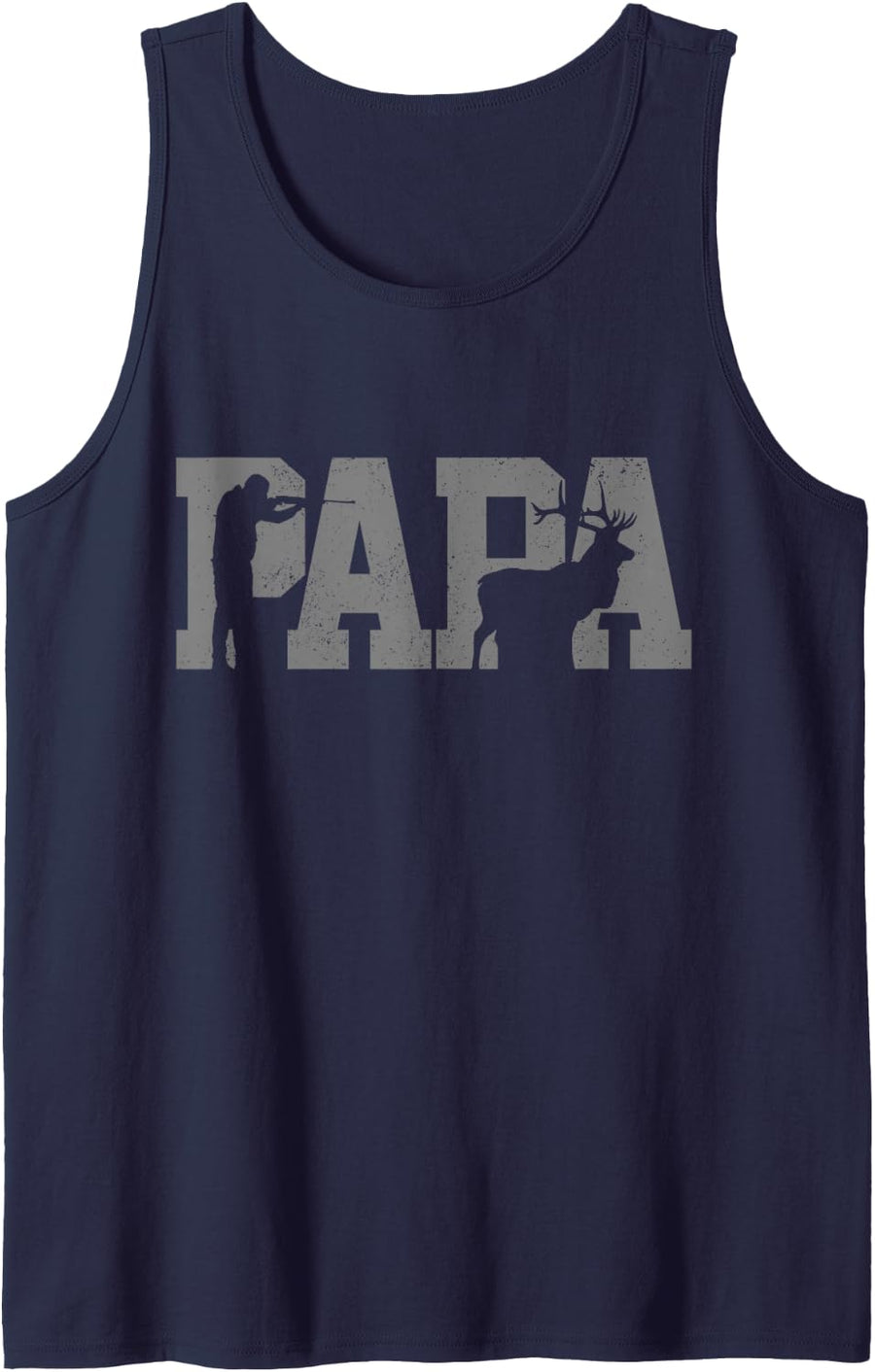 Mens Hunter Dad Deer Father Father's Day Hunting Papa Tank Top - Navy Blue