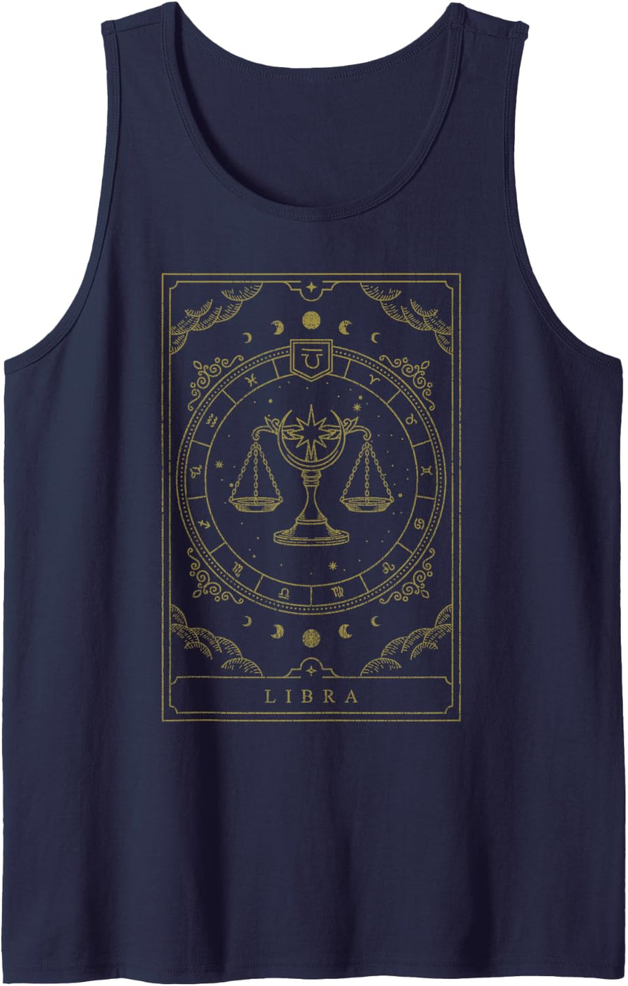 Distressed Libra Birthday Libra Zodiac Sign Horoscope Libra Tank Top - Navy Blue