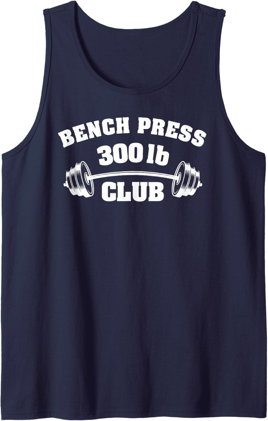 300 Lbs Pound Bench Press Club Gym Weightlifting Powerlift Sleeveless Tank Top - Navy Blue