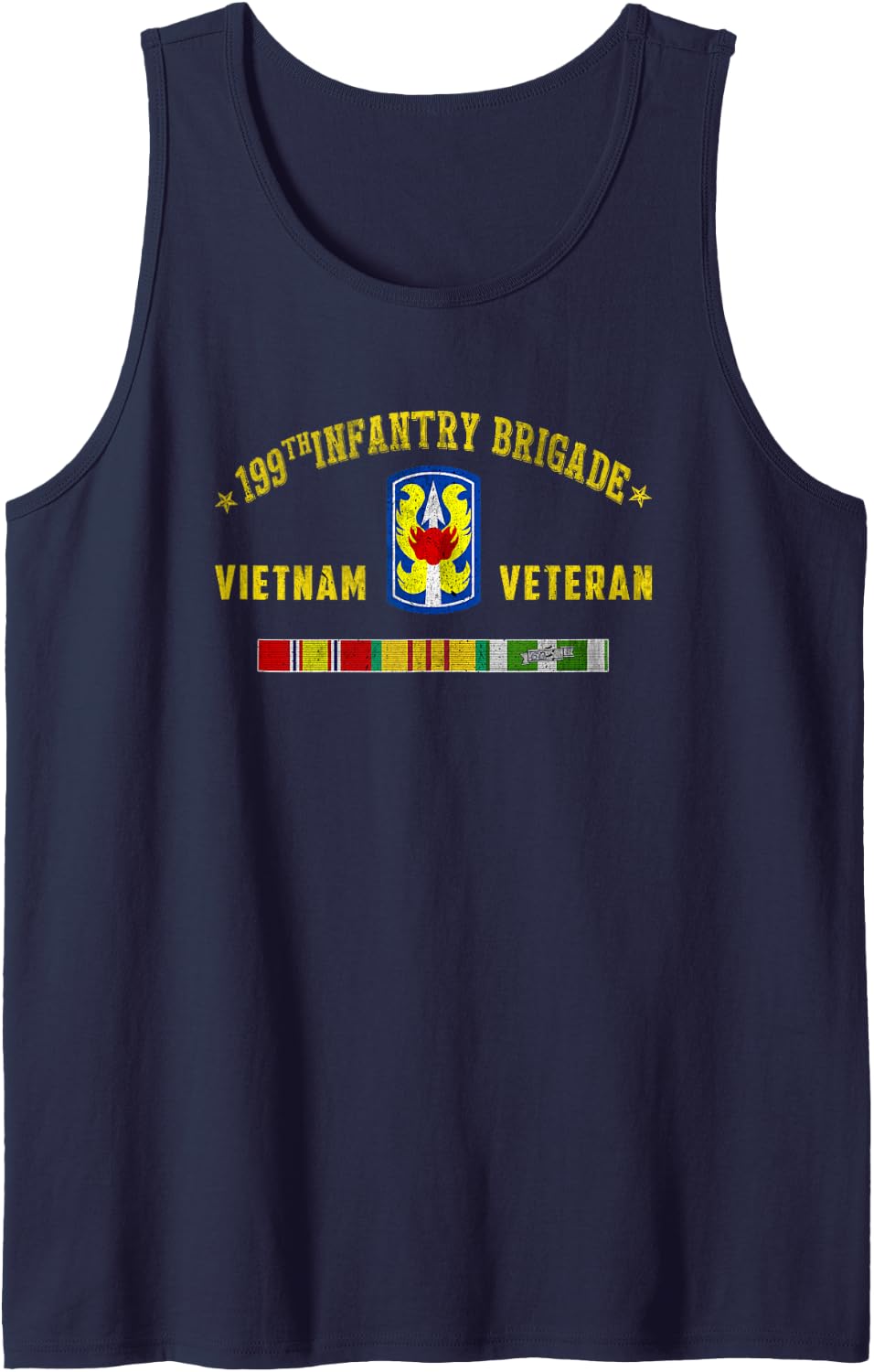 199th Infantry Brigade Vietnam Veteran Military Christmas Sleeveless Tank Top - Navy Blue