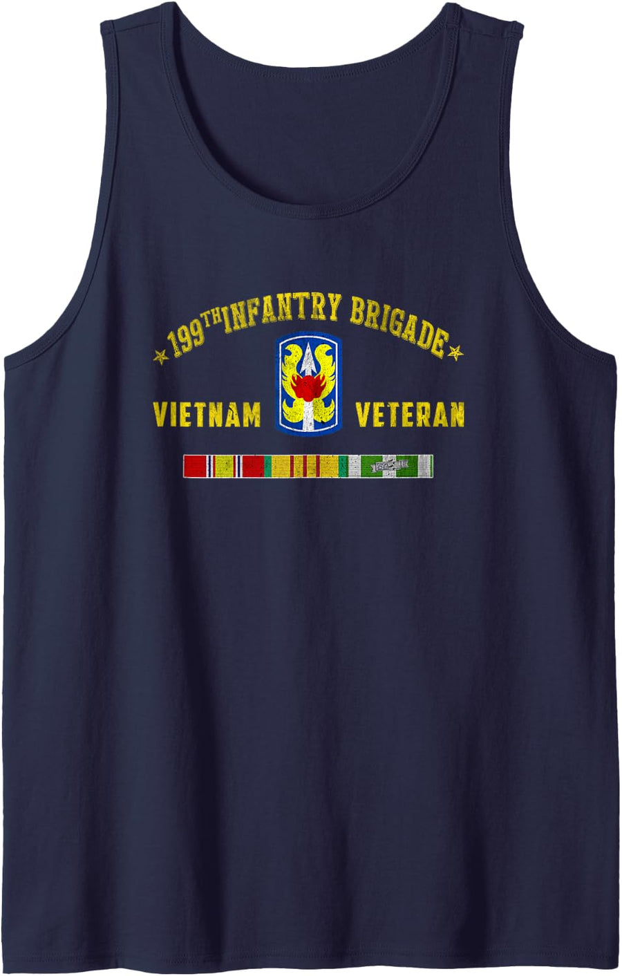 199th Infantry Brigade Vietnam Veteran Military Christmas Sleeveless Tank Top - Navy Blue