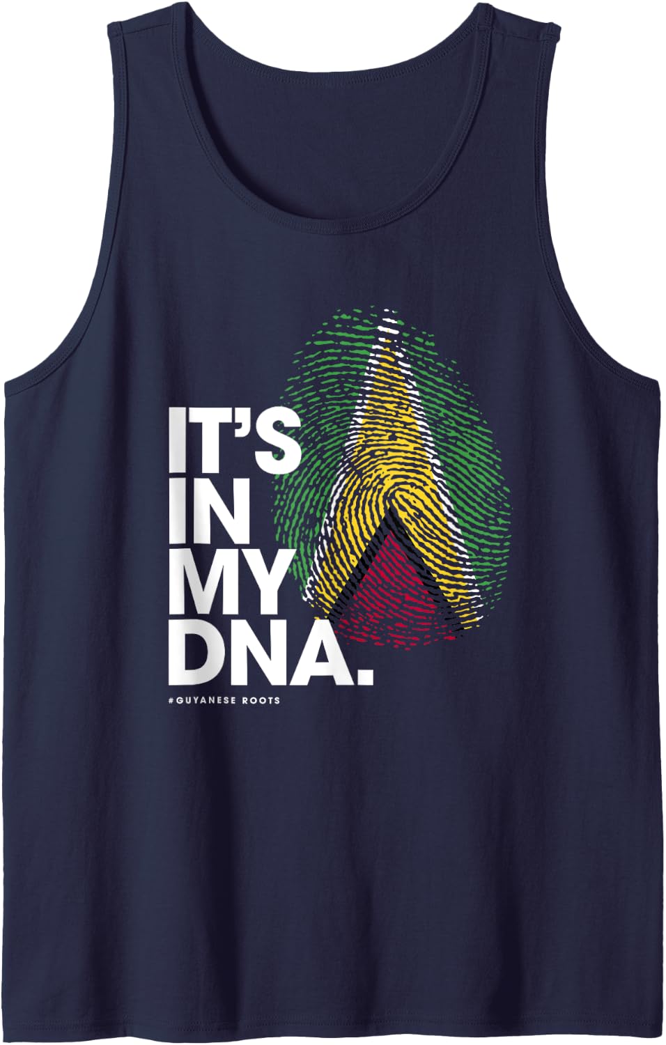IT'S IN MY DNA Guyana Flag Shirt Guyanese Roots Tank Top - Navy Blue