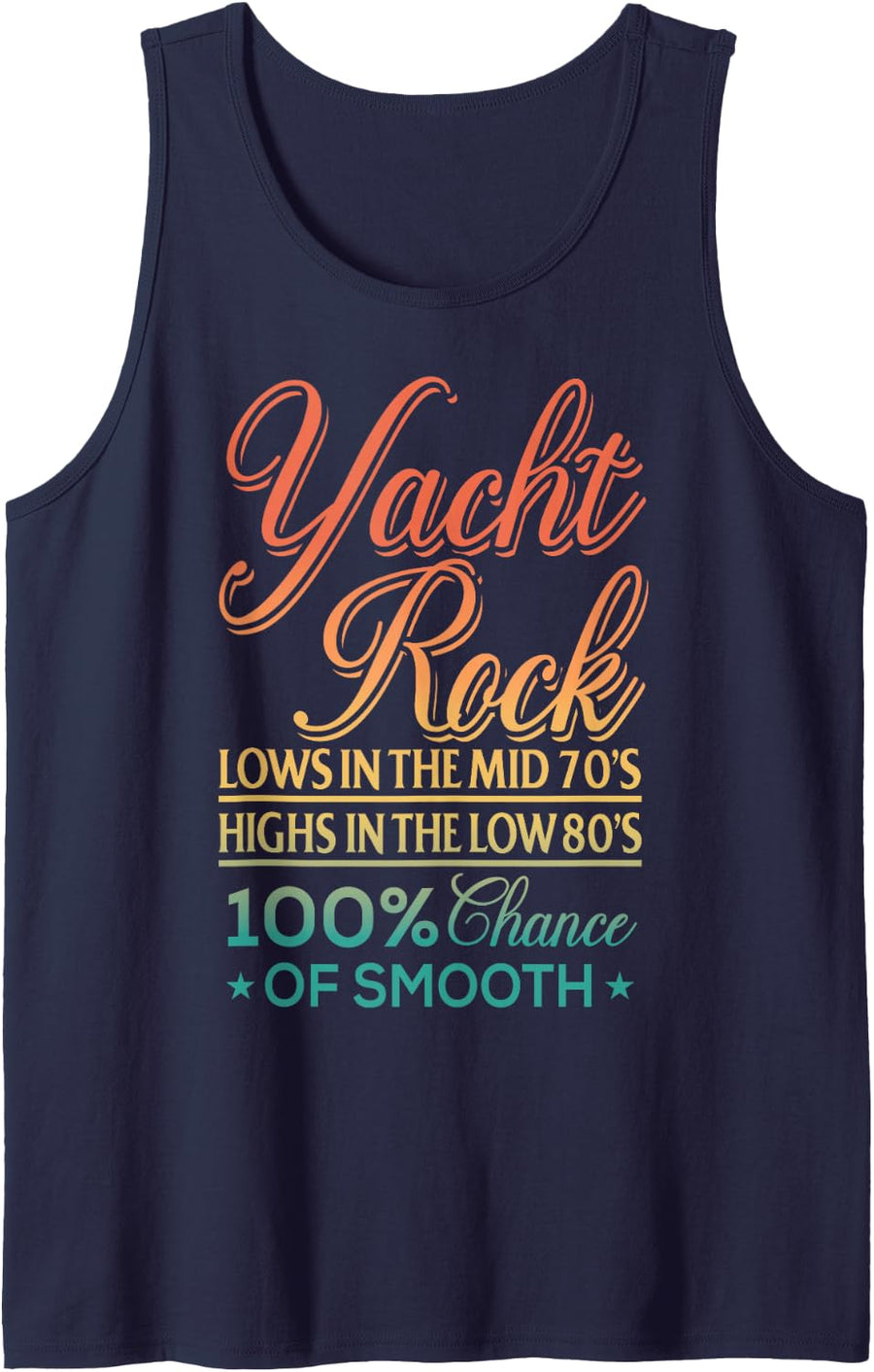 Retro Yacht Rock Music Mid 70s Low 80s - Yacht Rock Tank Top - Navy Blue