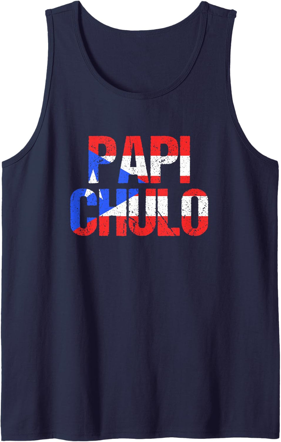 Mens Papi Chulo Puerto Rican Father Puerto Rico Tank Top - Navy Blue