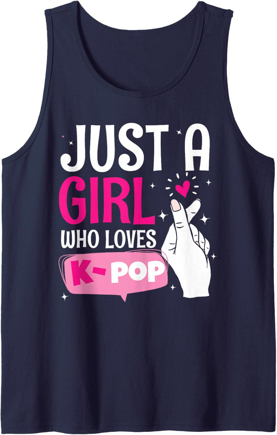 K Pop Girl Who Loves Kpop Tank Top - Navy Blue