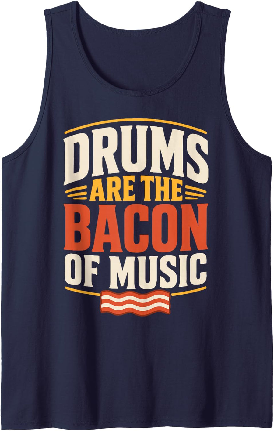 Drummer Humor Percussion Drum Kit Drumming Sleeveless Tank Top - Navy Blue