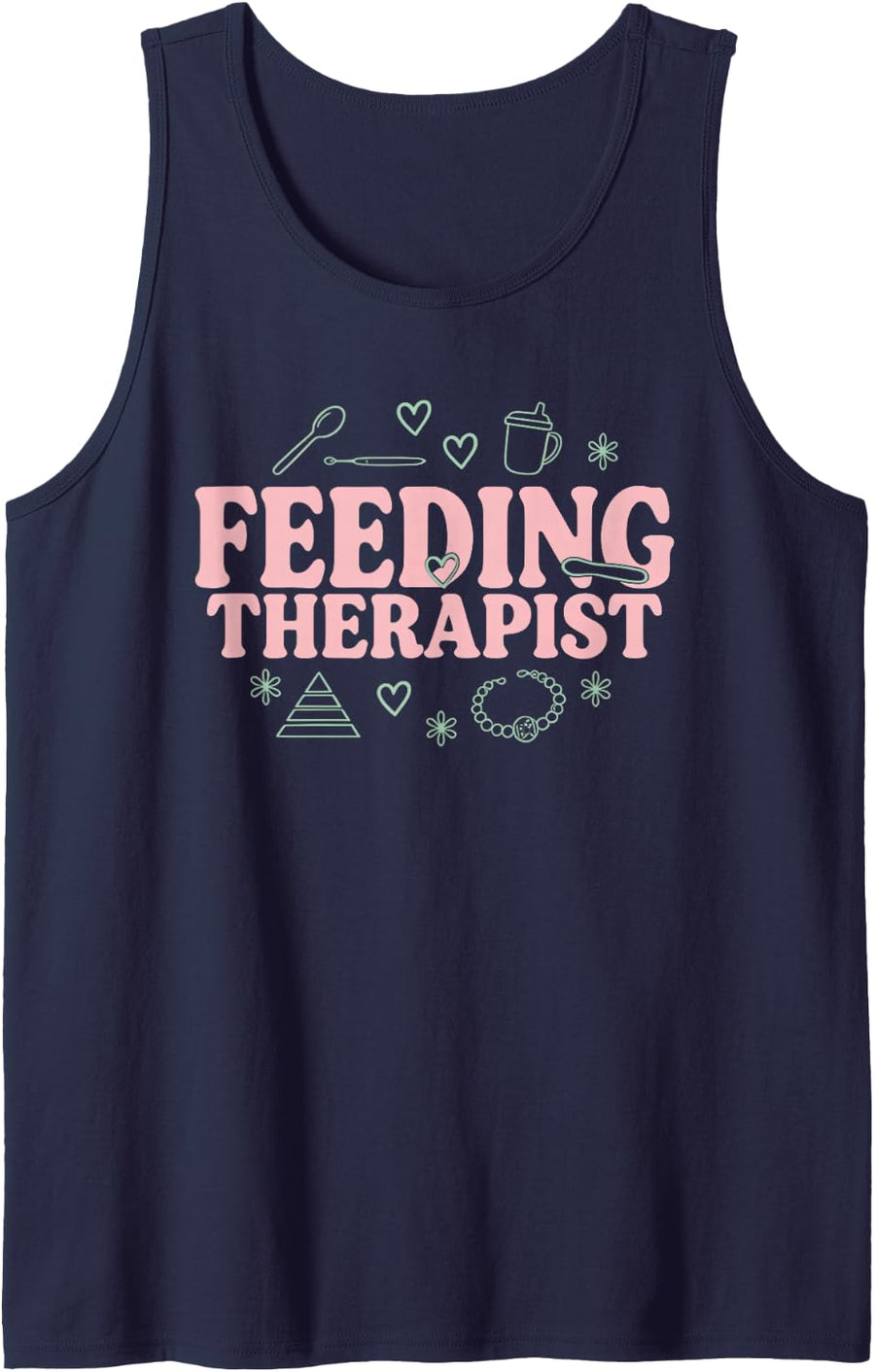 Feeding Therapist Pediatric Feeding Specialist Therapy Sleeveless Tank Top - Navy Blue