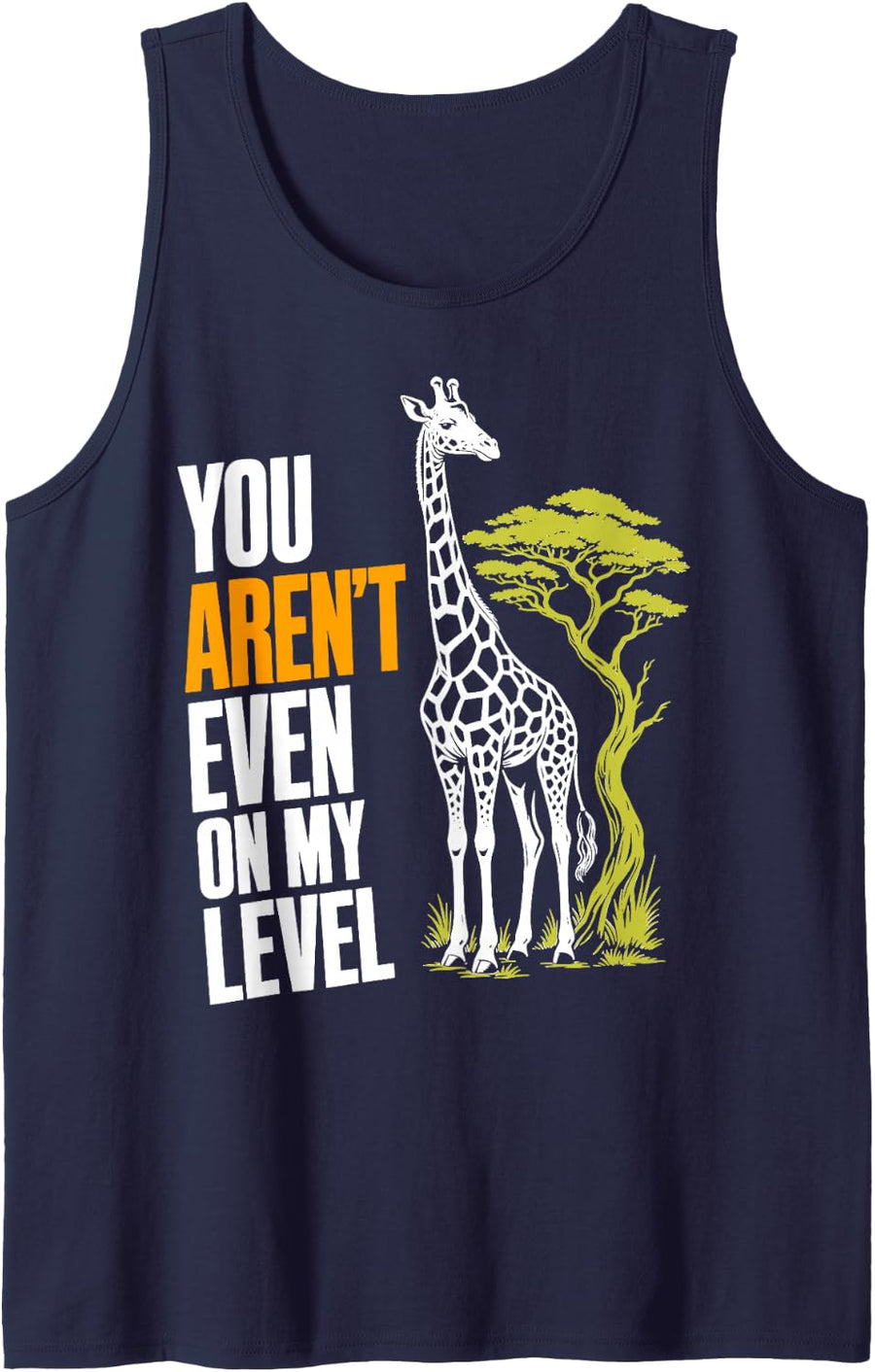Funny Giraffe Lover Safari Animal African Wildlife Sleeveless Tank Top - Navy Blue