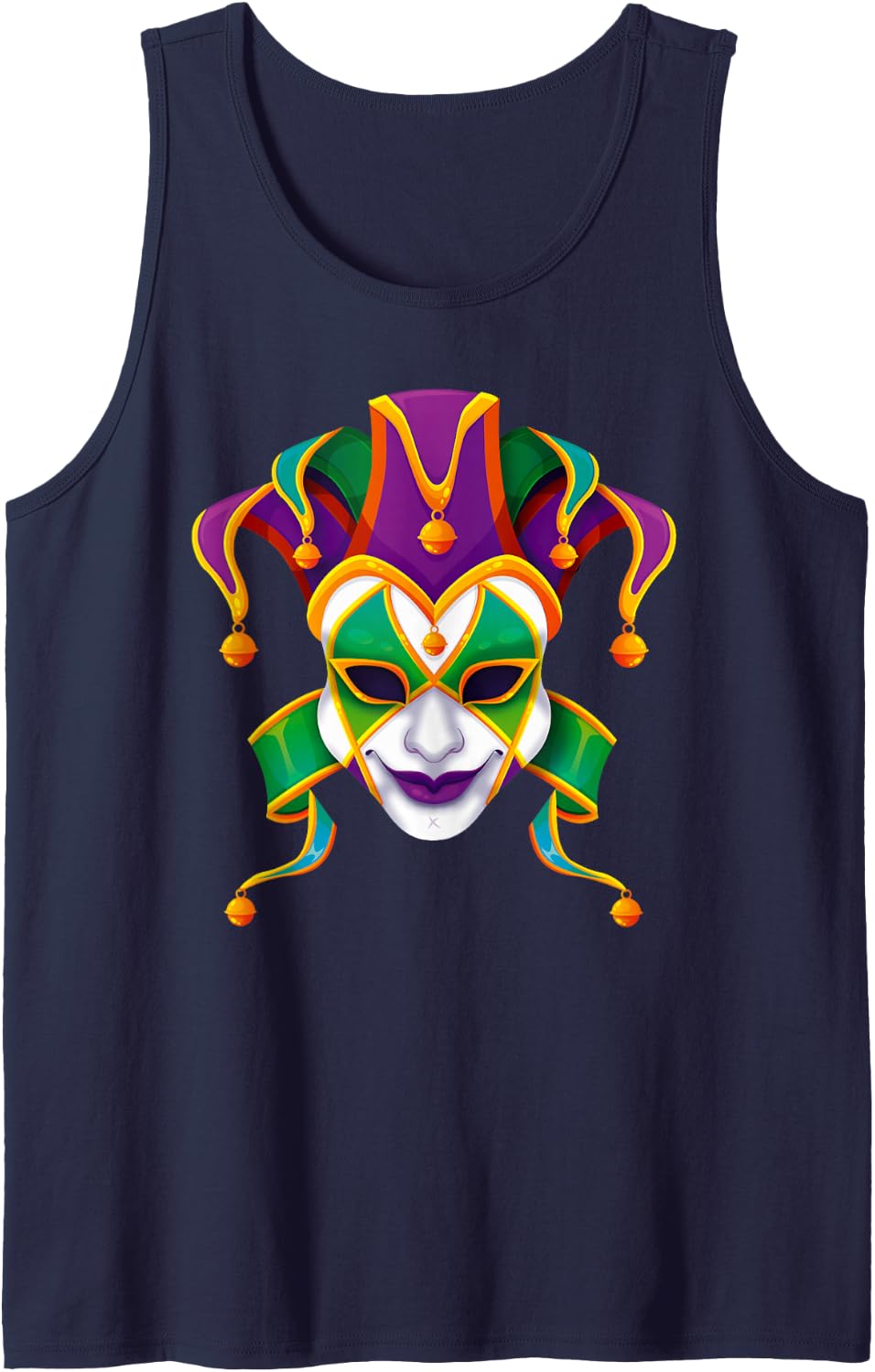 Mardi Gras Masquerade Mardi Parade Costume Mens & Womens Sleeveless Tank Top - Navy Blue