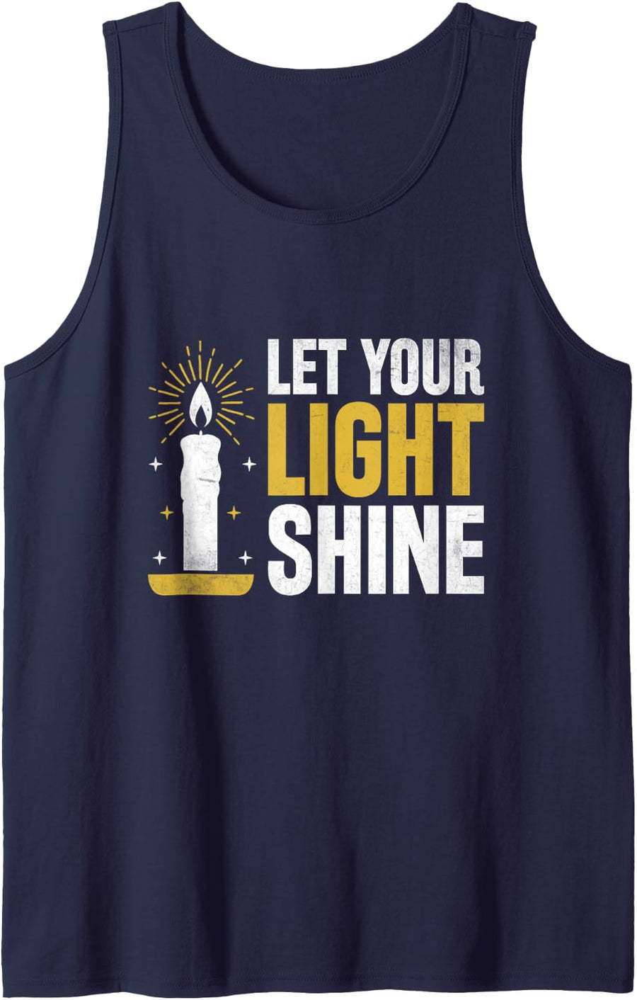 Let Your Light Shine Candle Maker Wax Tank Top - Navy Blue