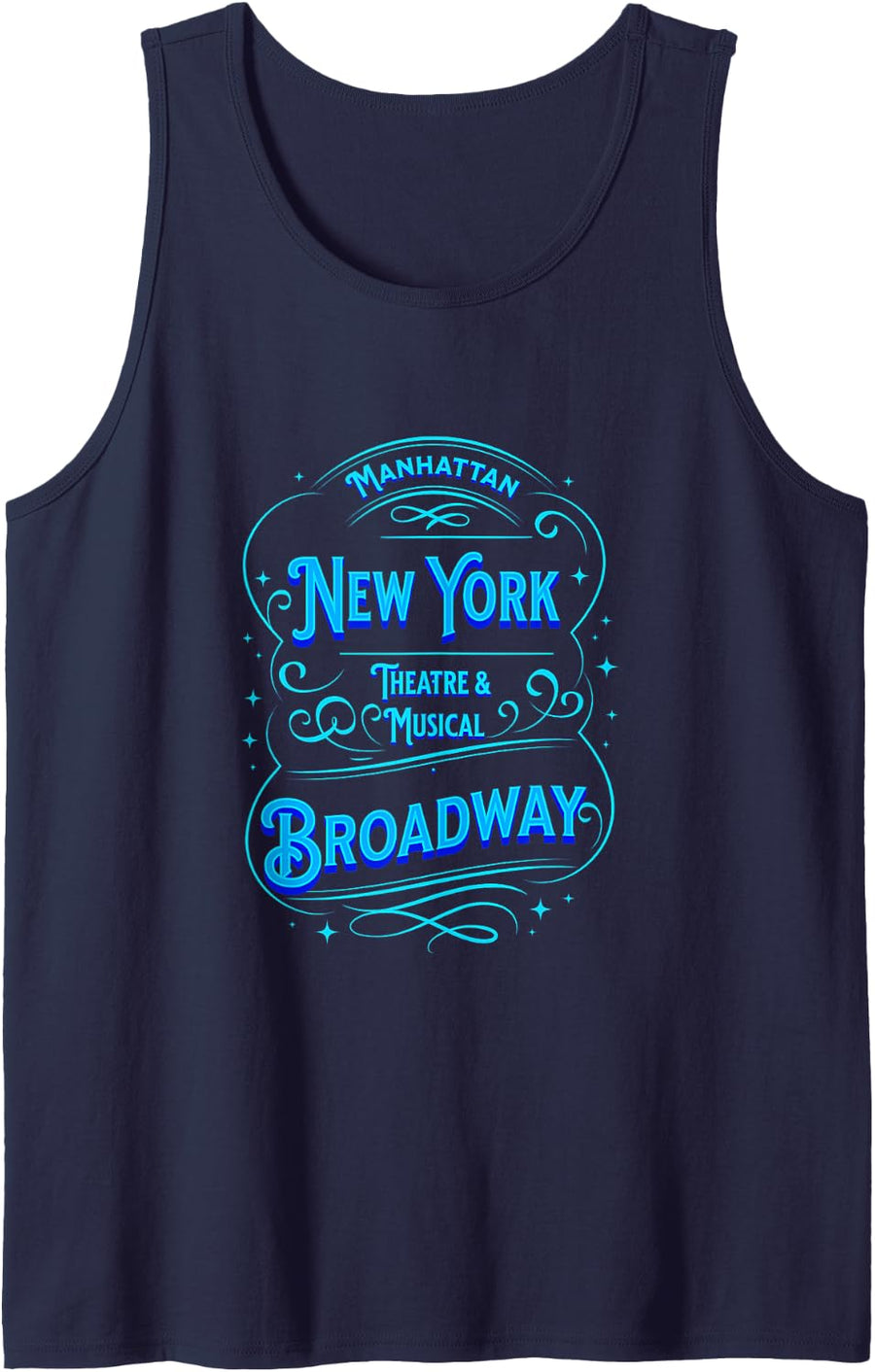 New York Broadway Show America Musical Theatre USA Tank Top - Navy Blue