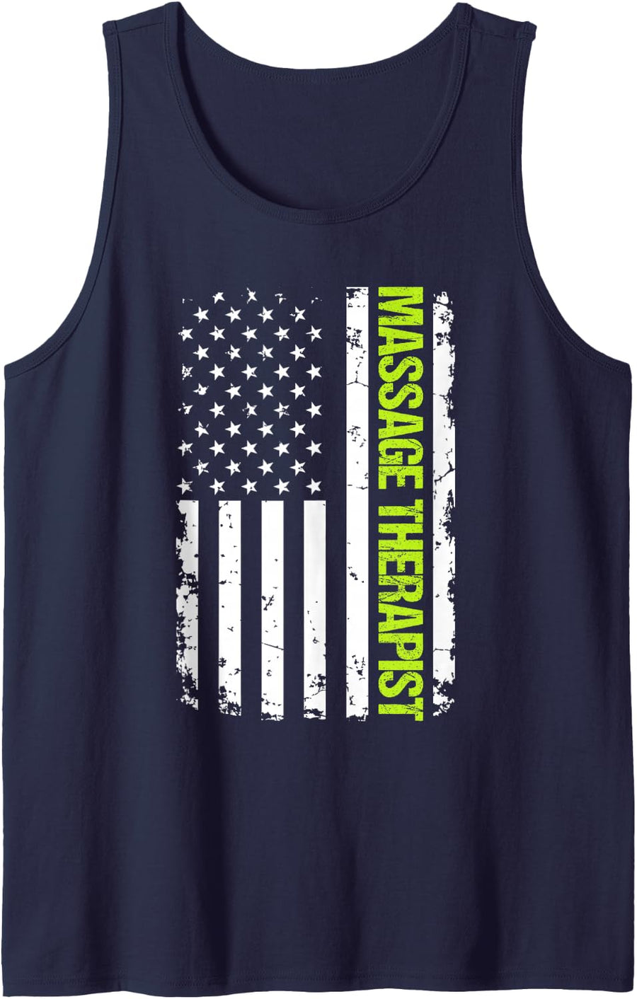 Massage Therapist USA Flag Sleeveless Tank Top - Navy Blue