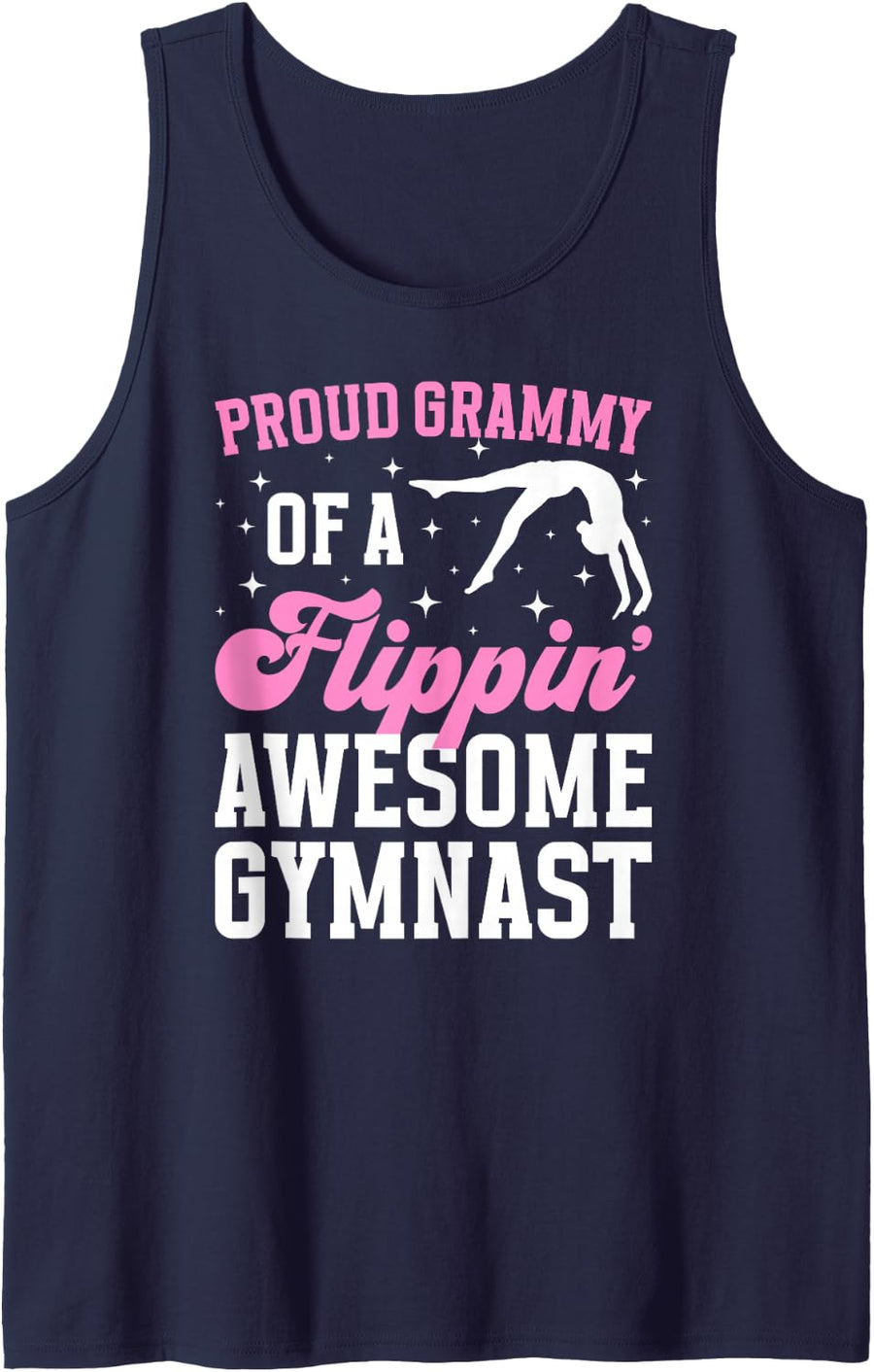 Proud Grammy of A Gymnast Grammy Grandma Gymnastics Grammy Tank Top - Navy Blue