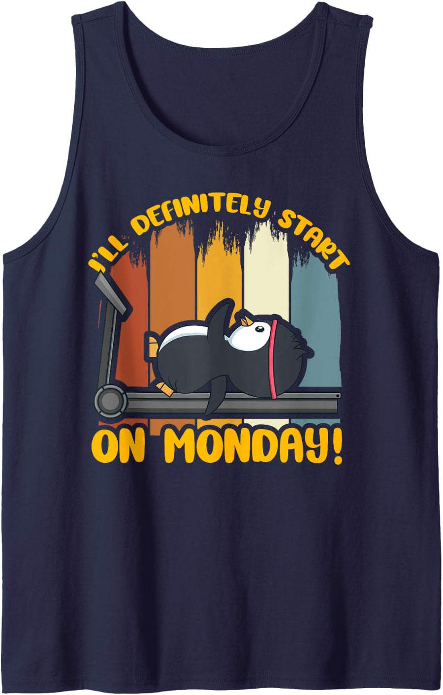 I'll definitely start on Monday Penguin Treadmill Tank Top - Navy Blue