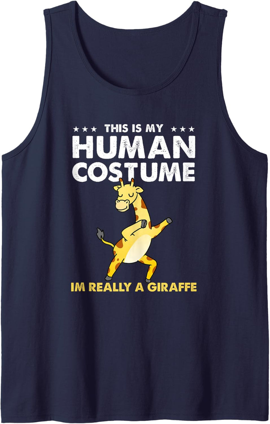 This is My Human Costume Giraffe Halloween Tank Top - Navy Blue