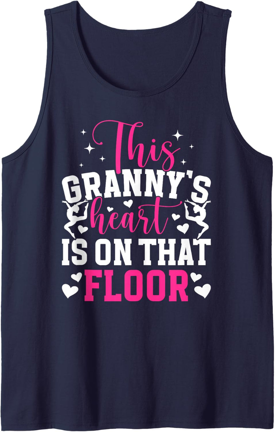 Proud Gymnastics Granny of A Gymnast Granny Grandma Tank Top - Navy Blue