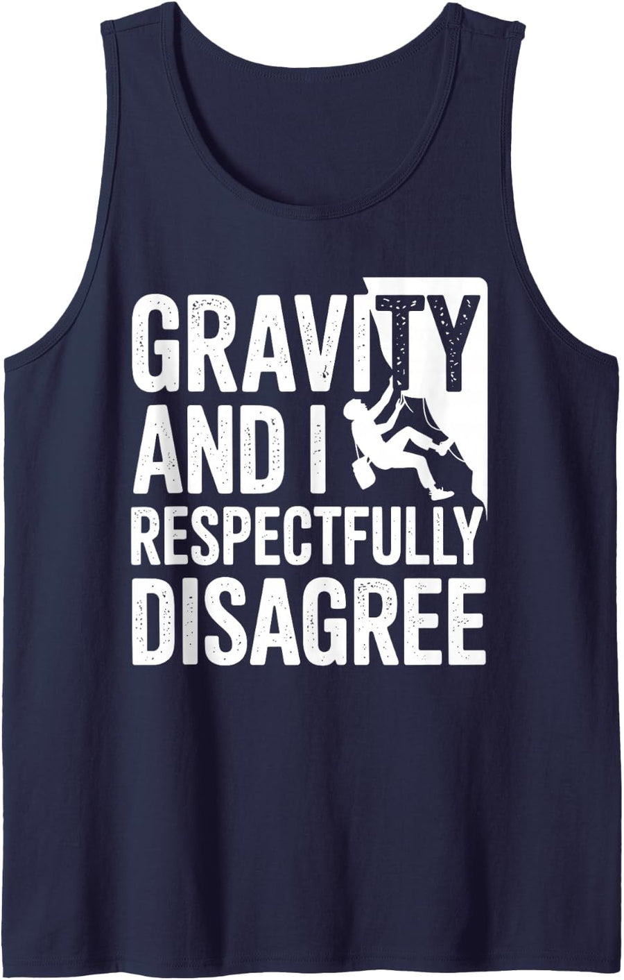 Rock Climbing Art for Men Women Kids Bouldering Rock Climber Tank Top - Navy Blue