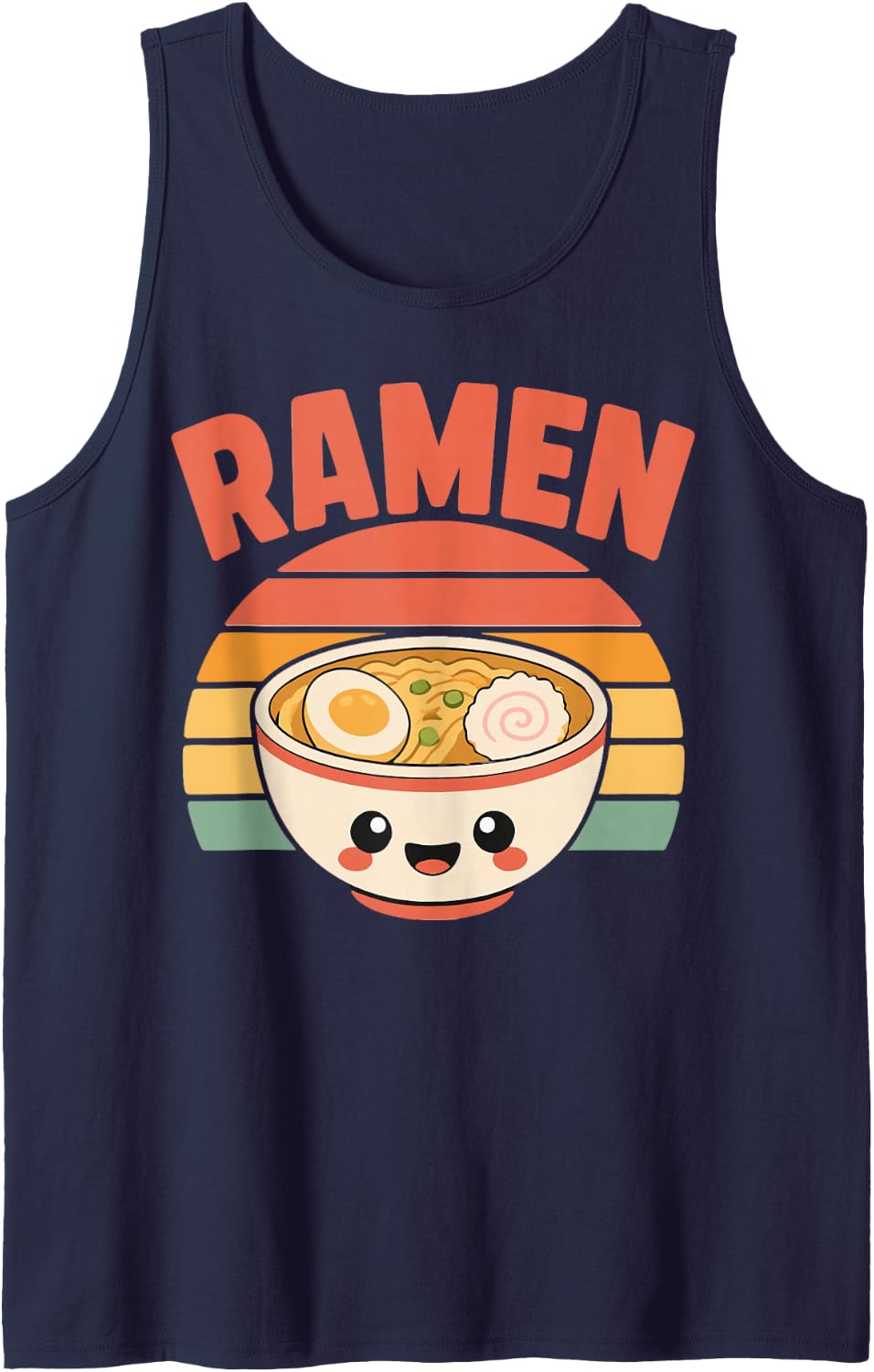 Ramen Lover Cute Japanese Noodles Sleeveless Tank Top - Navy Blue