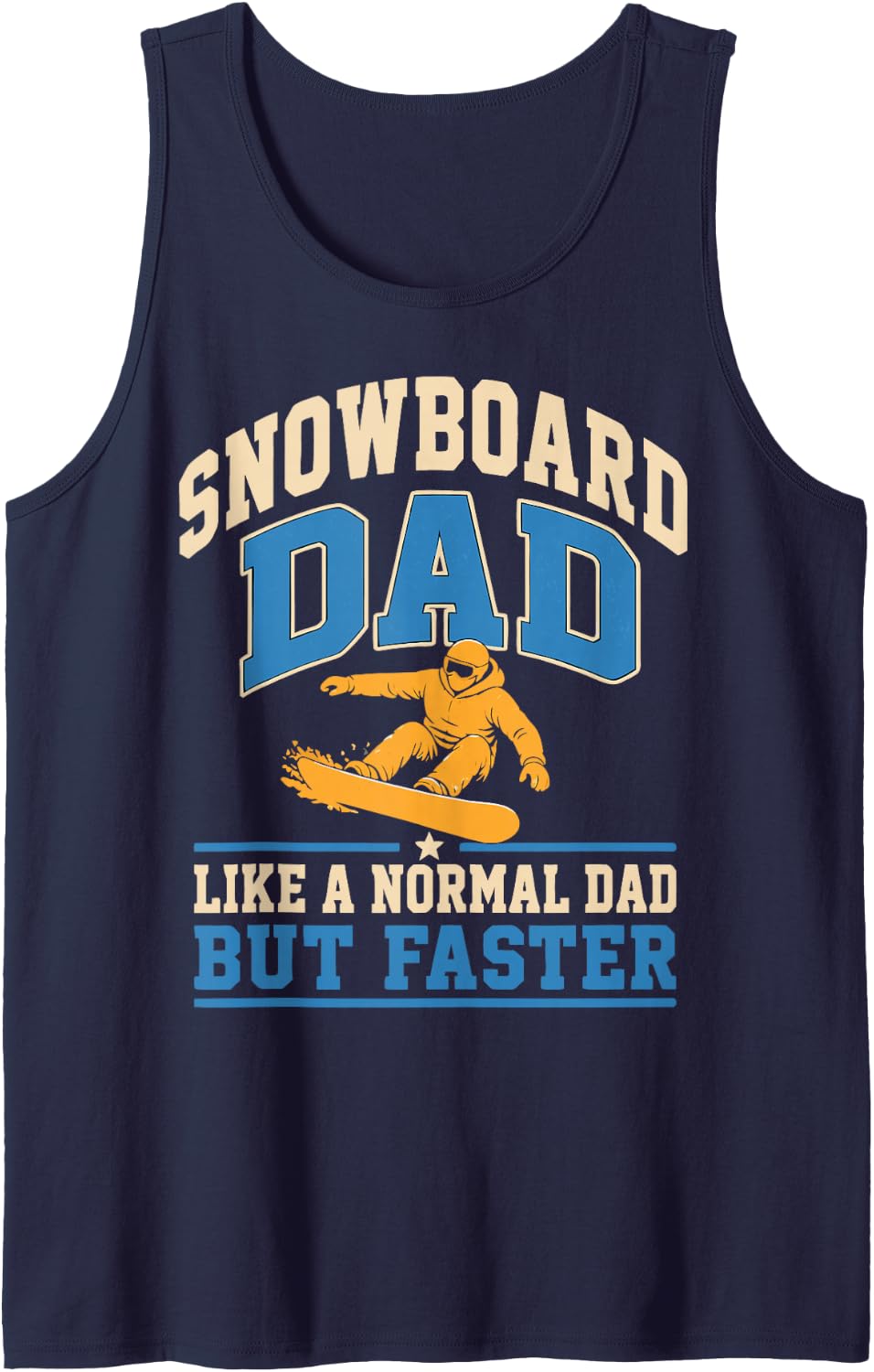 Snowboard Dad Snowboarding Father Boarder Sleeveless Tank Top - Navy Blue