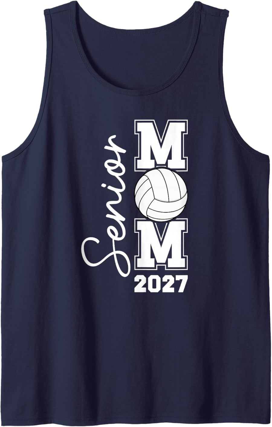 Volleyball Senior Mom 2027 Volleyball Senior Mama Sleeveless Tank Top - Navy Blue