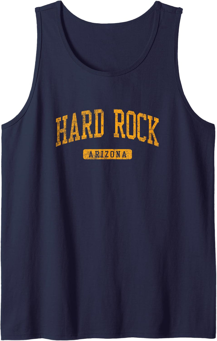 Hard Rock AZ Vintage Athletic Sports Design JG3 Sleeveless Tank Top - Navy Blue