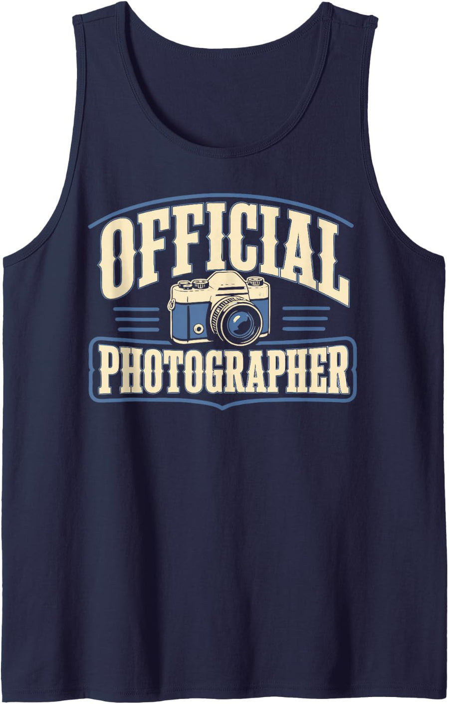 Photography Camera Official Photographer Sleeveless Tank Top - Navy Blue