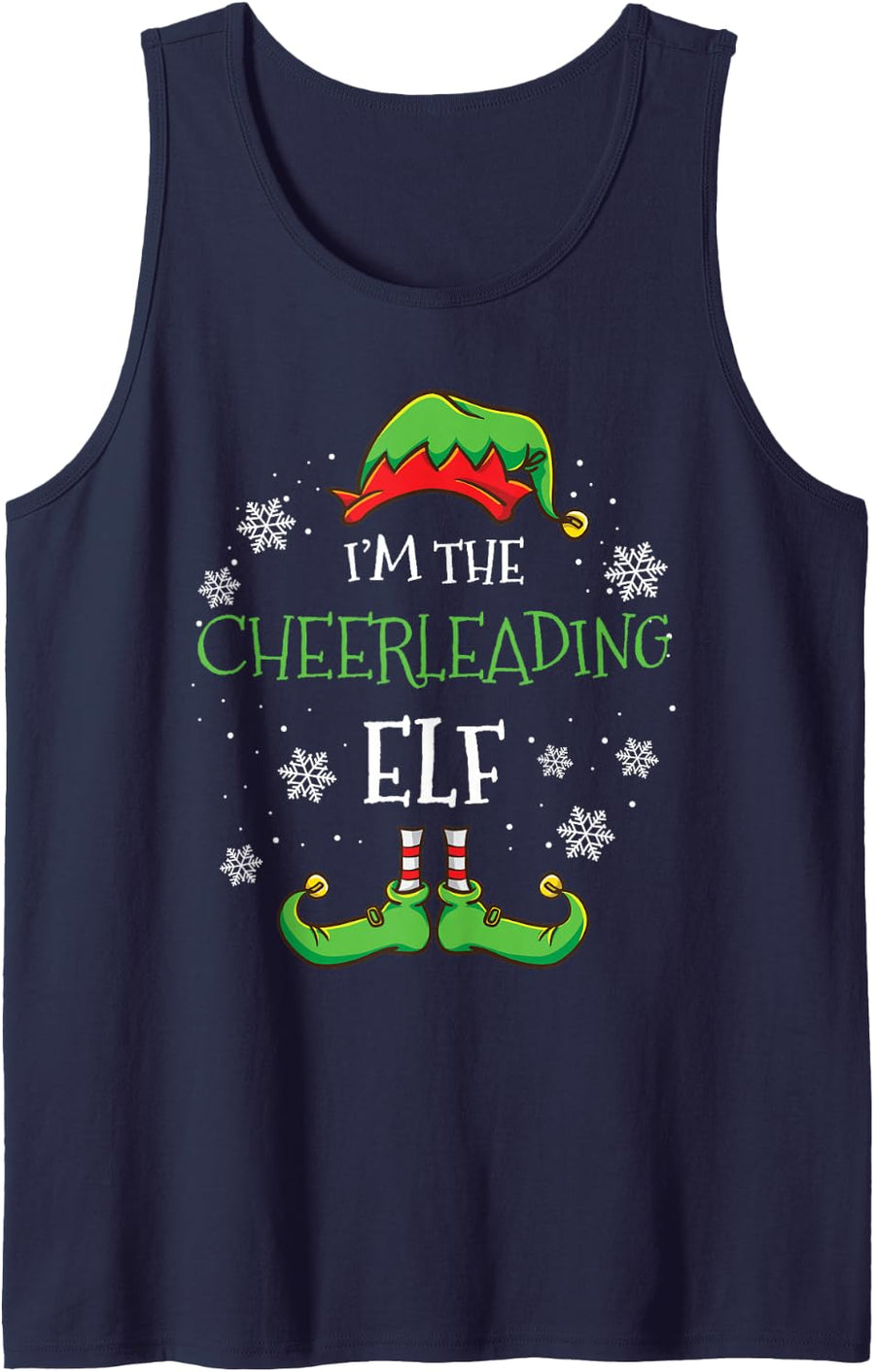Im The Cheerleading Elf Christmas Tank Top - Navy Blue