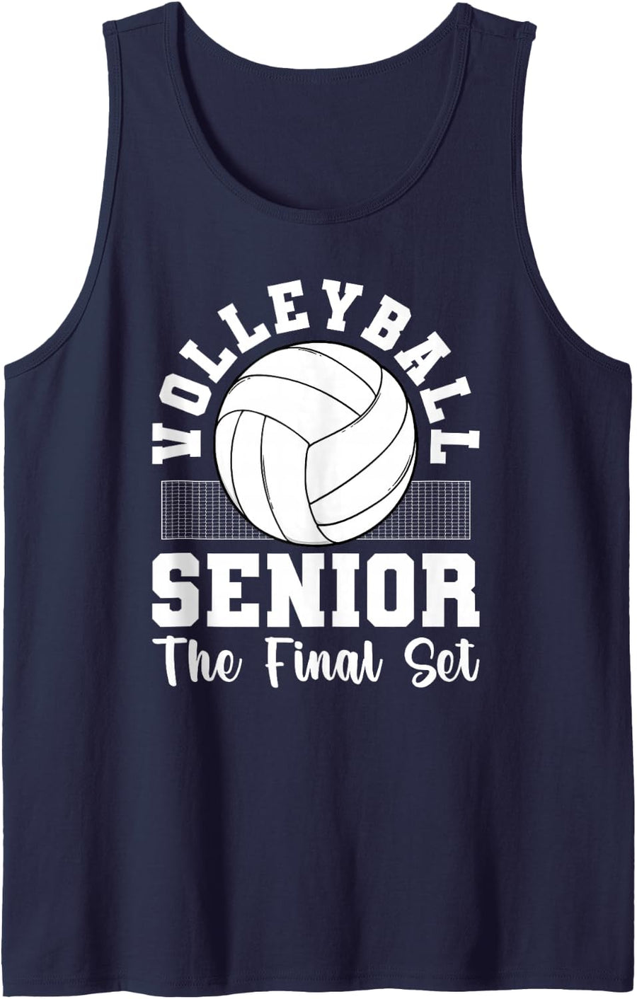 Volleyball Senior 2027 Final Set Senior Volleyball Player Sleeveless Tank Top - Navy Blue