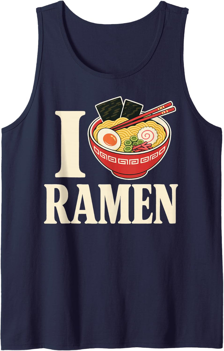 Ramen Lover Japanese Noodles Sleeveless Tank Top - Navy Blue