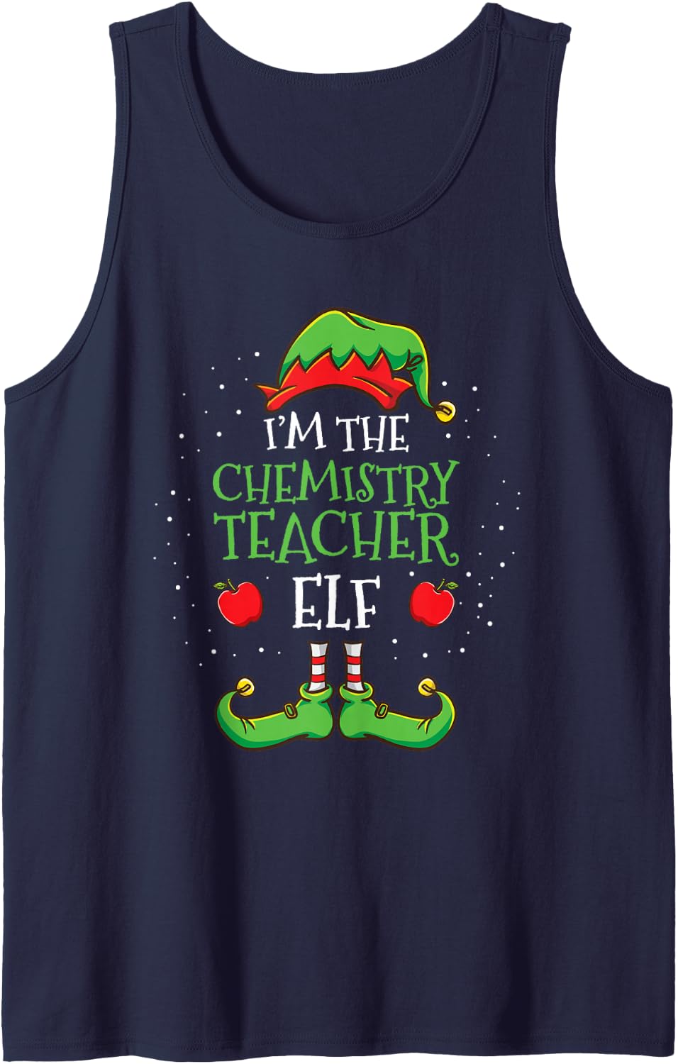 Im The Chemistry Teacher Elf Christmas Tank Top - Navy Blue