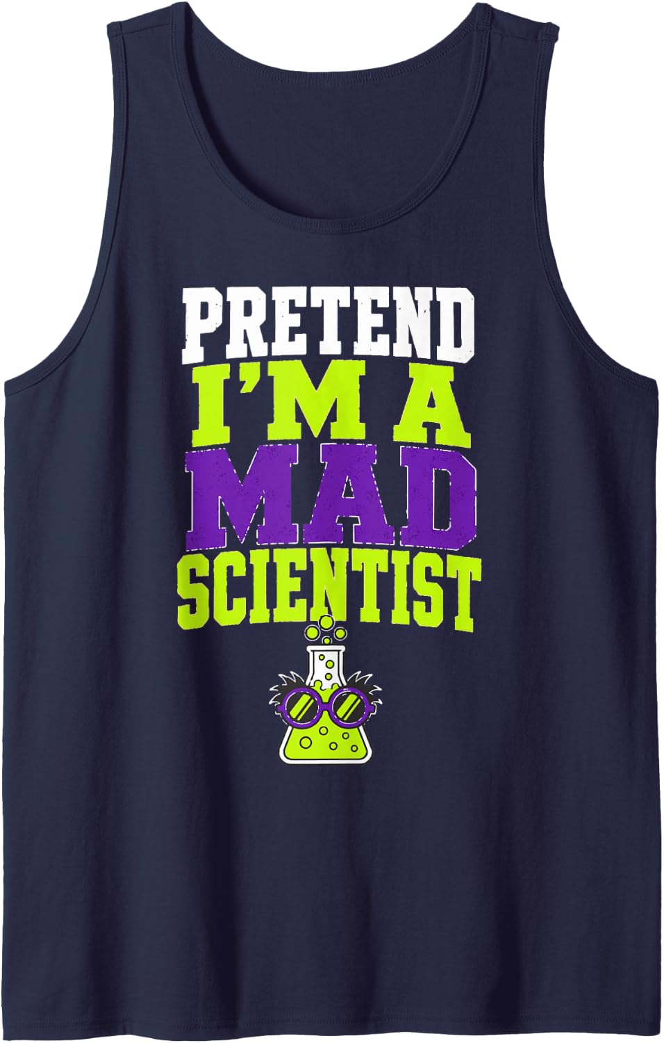 I'm A Mad Scientist Beaker Goggles Chemistry Lab Sleeveless Tank Top - Navy Blue