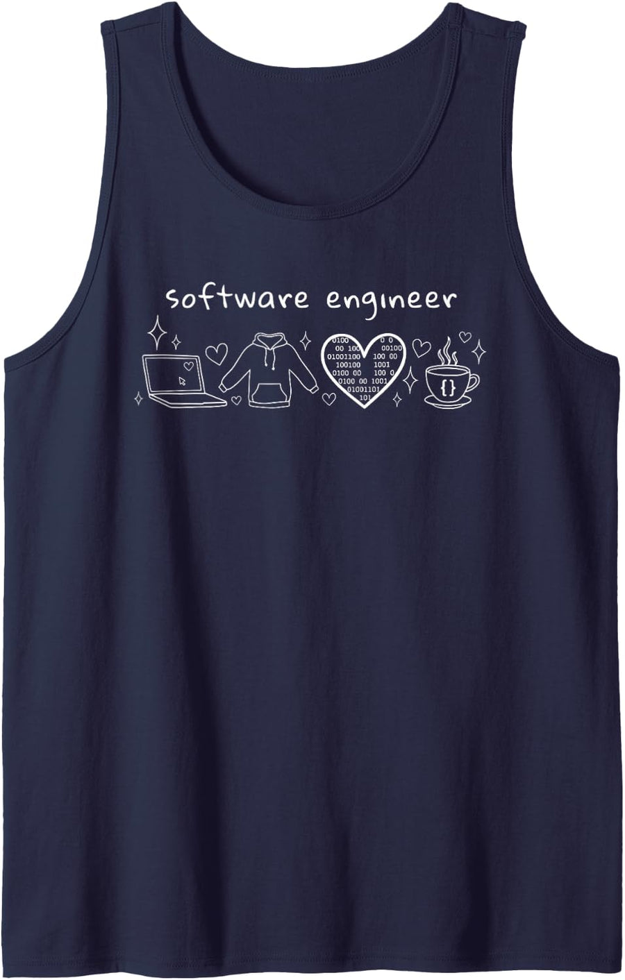 Software Engineering Developer Programmer Coding Dev Sleeveless Tank Top - Navy Blue