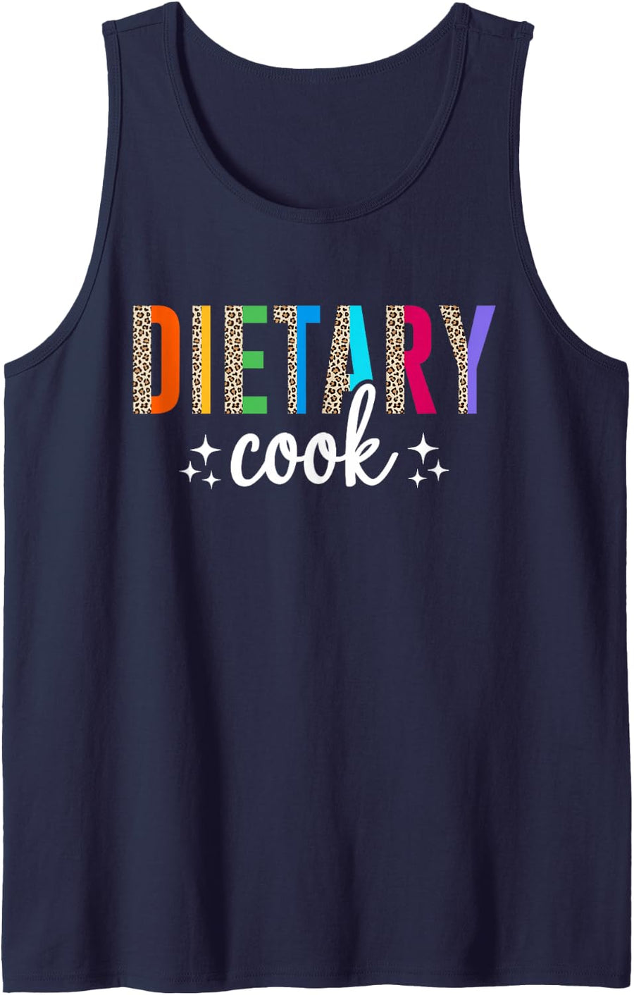 Funny Dietary Cook Leopard Appreciation Week Healthcare Sleeveless Tank Top - Navy Blue