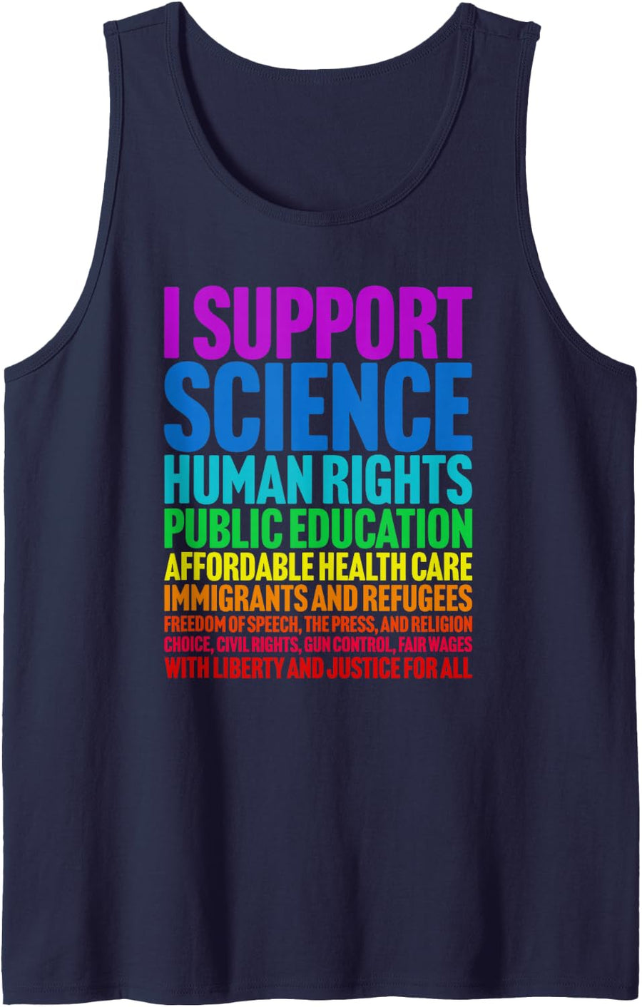 I Support Progressive Liberal Democratic Causes Protest Tank Top - Navy Blue