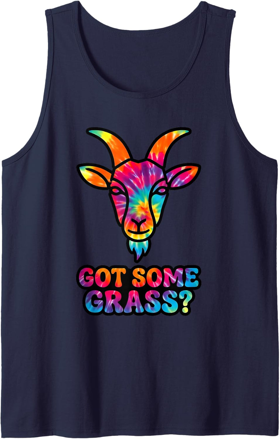 Got Some Grass Funny Goat Farmer Goat Lover Sleeveless Tank Top - Navy Blue