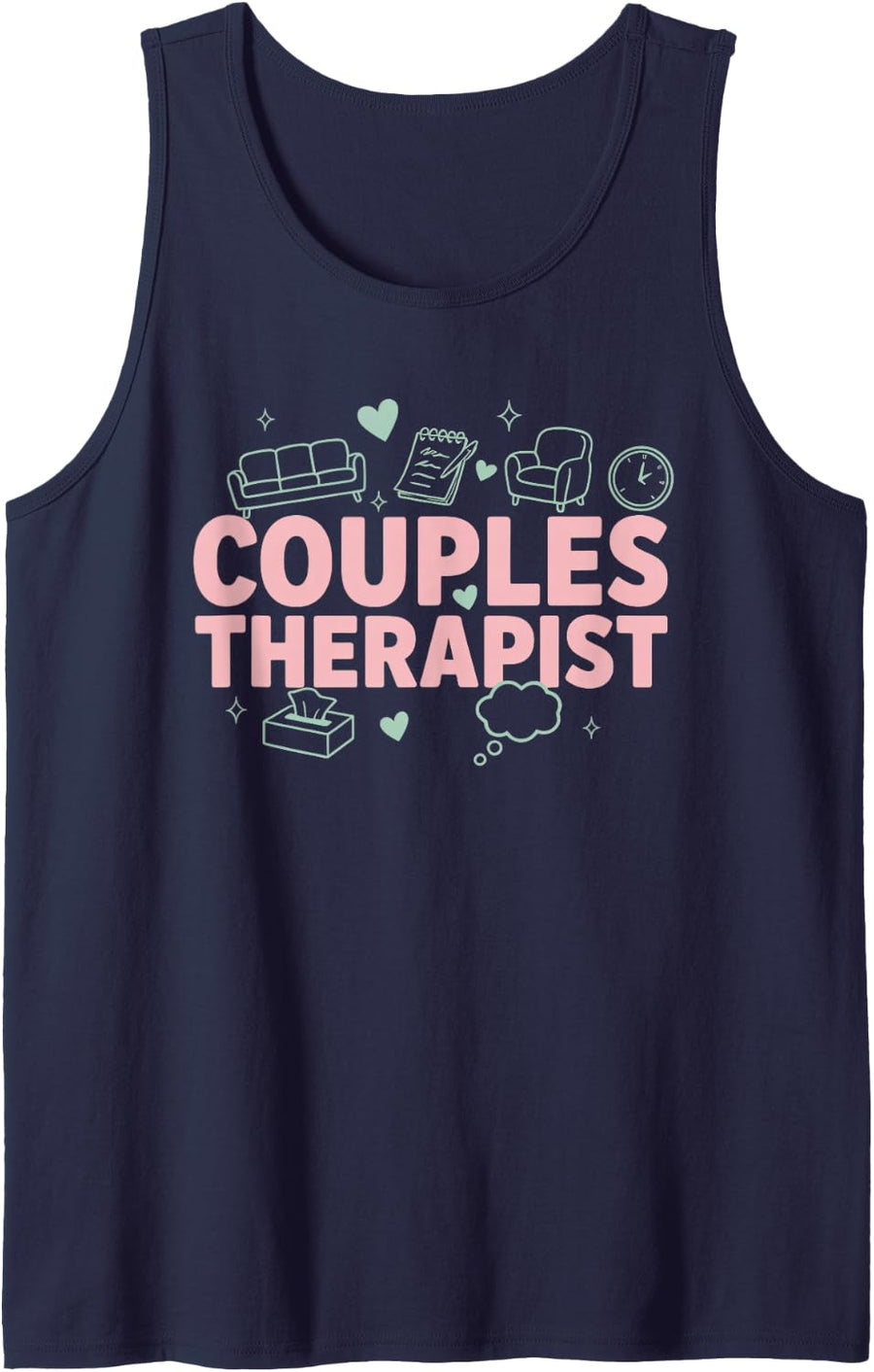 Couples Therapist Marriage Counselor Relationship Therapist Sleeveless Tank Top - Navy Blue