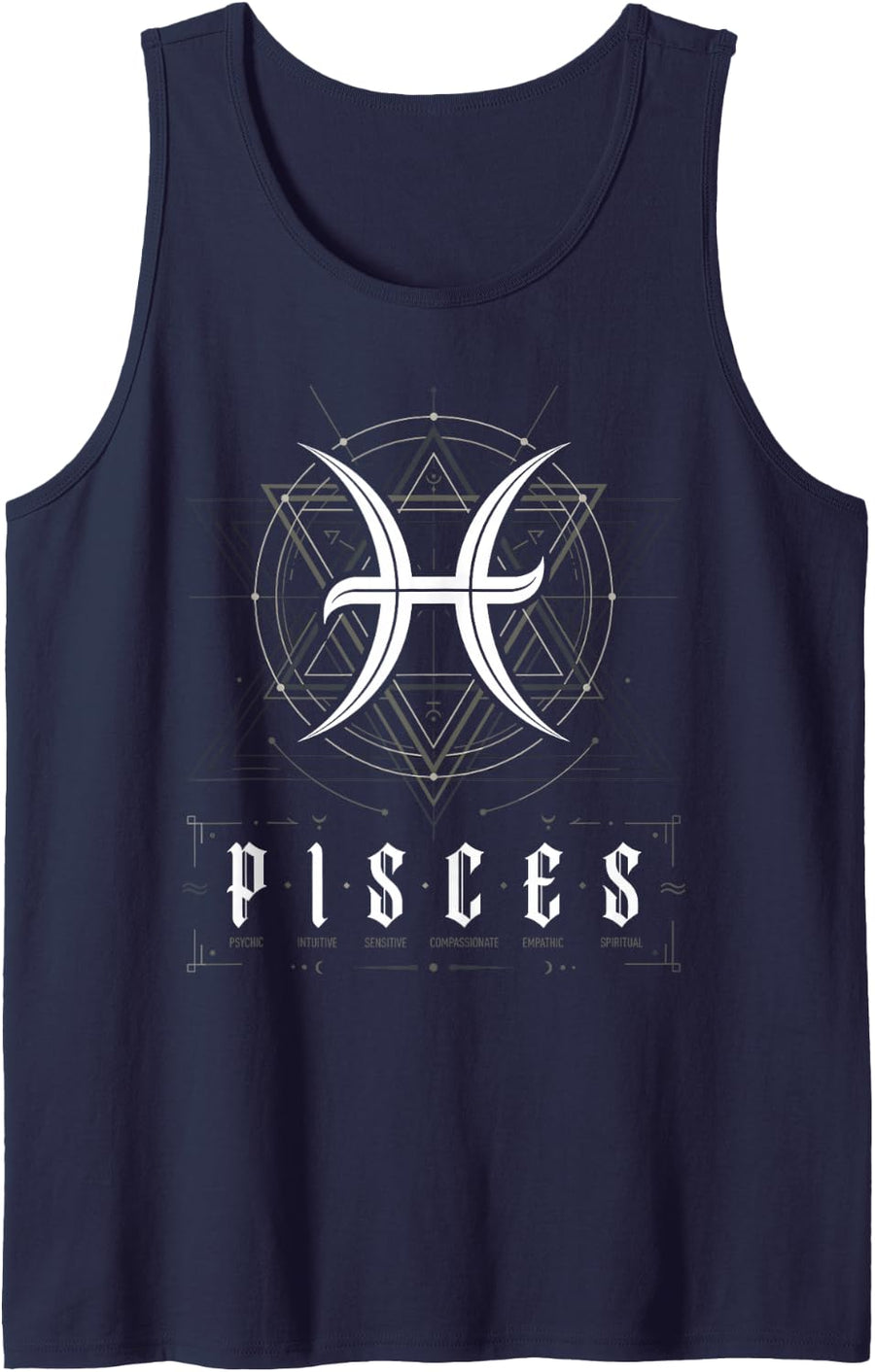 Pisces Zodiac Sign Astrology Horoscope Astrological Symbol Tank Top - Navy Blue