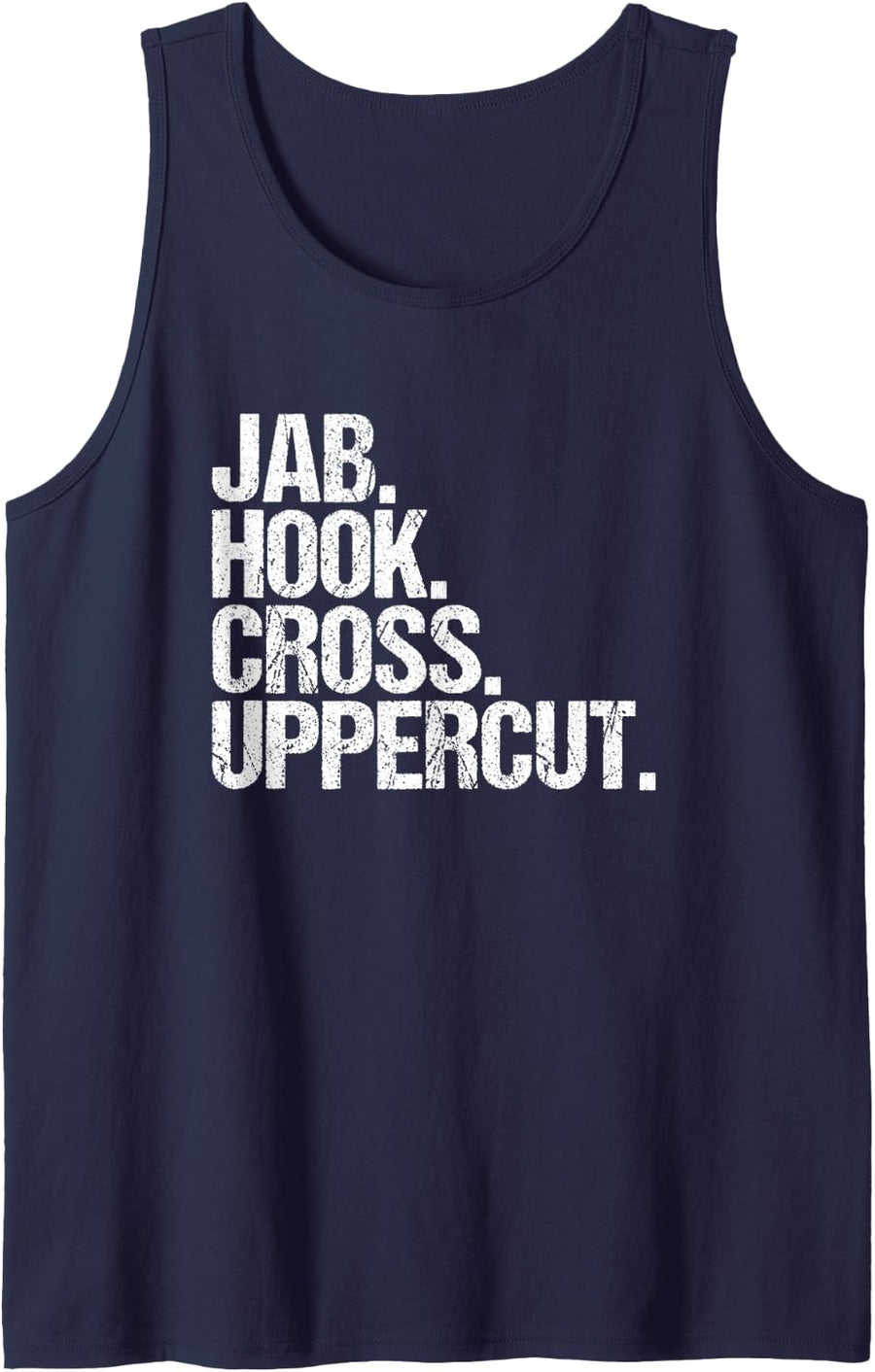 Funny Kickboxing Jab Hook Cross Uppercut Tank Top - Navy Blue