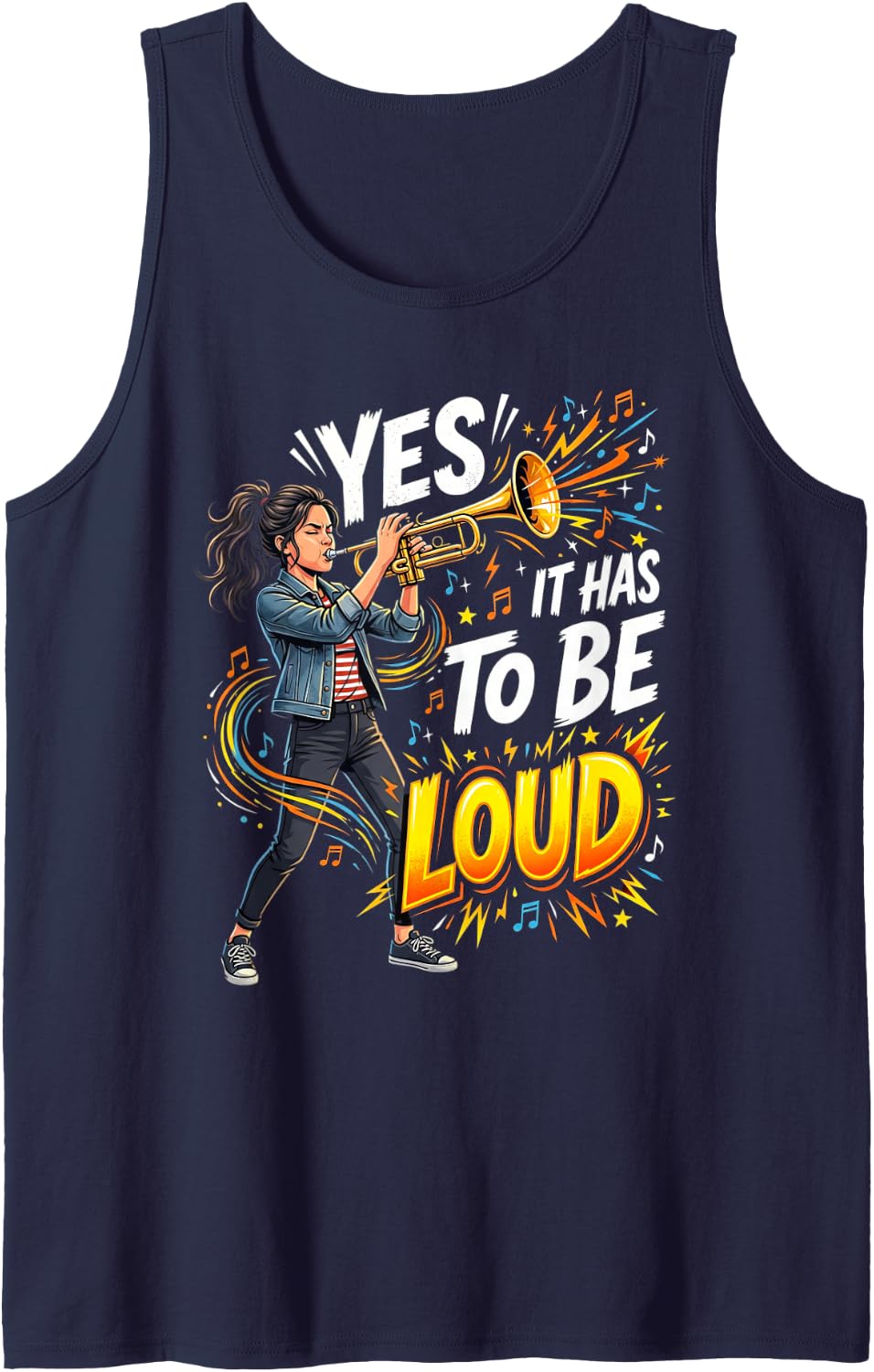 It Has to Be Loud Trumpet Player Musician Trumpeter Music Tank Top - Navy Blue