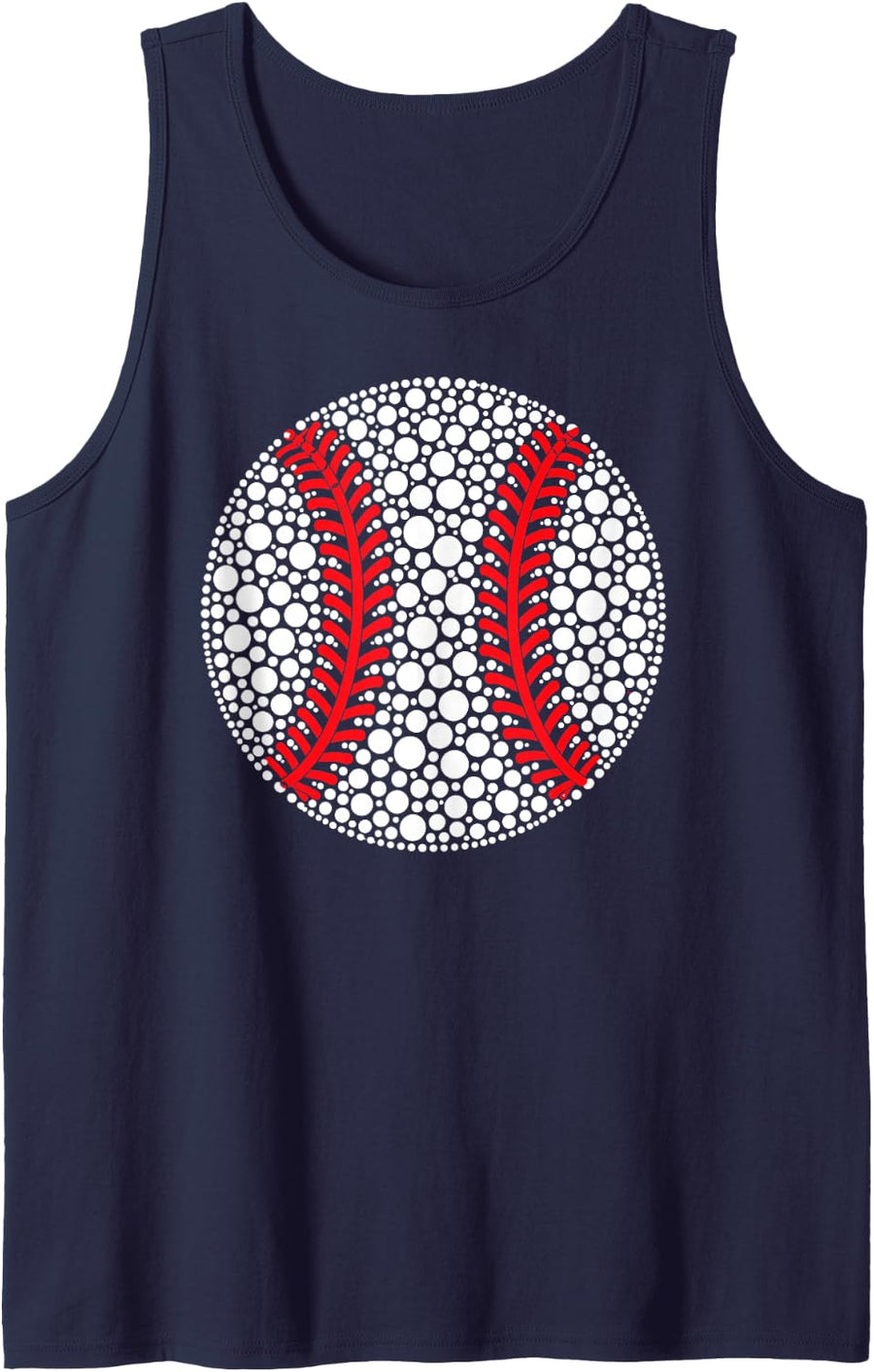 Dot Day Polka Dots Baseball Player Art School Kids Boys Sleeveless Tank Top - Navy Blue