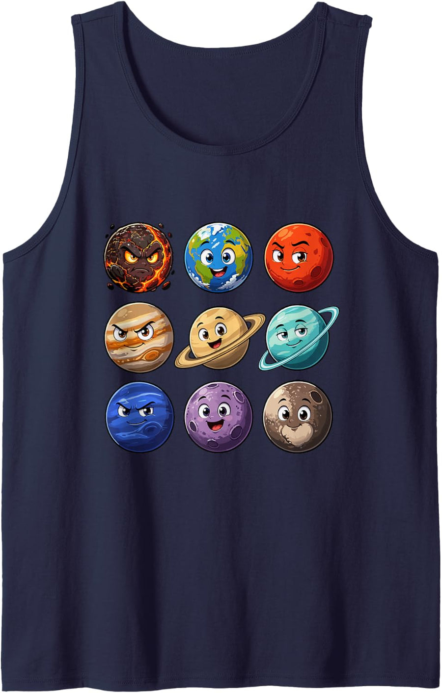 Solar System Planets Space Astronomy Kids Tank Top - Navy Blue