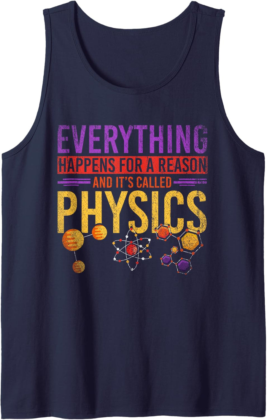 Science Nerd Gift Physics Sleeveless Tank Top - Navy Blue