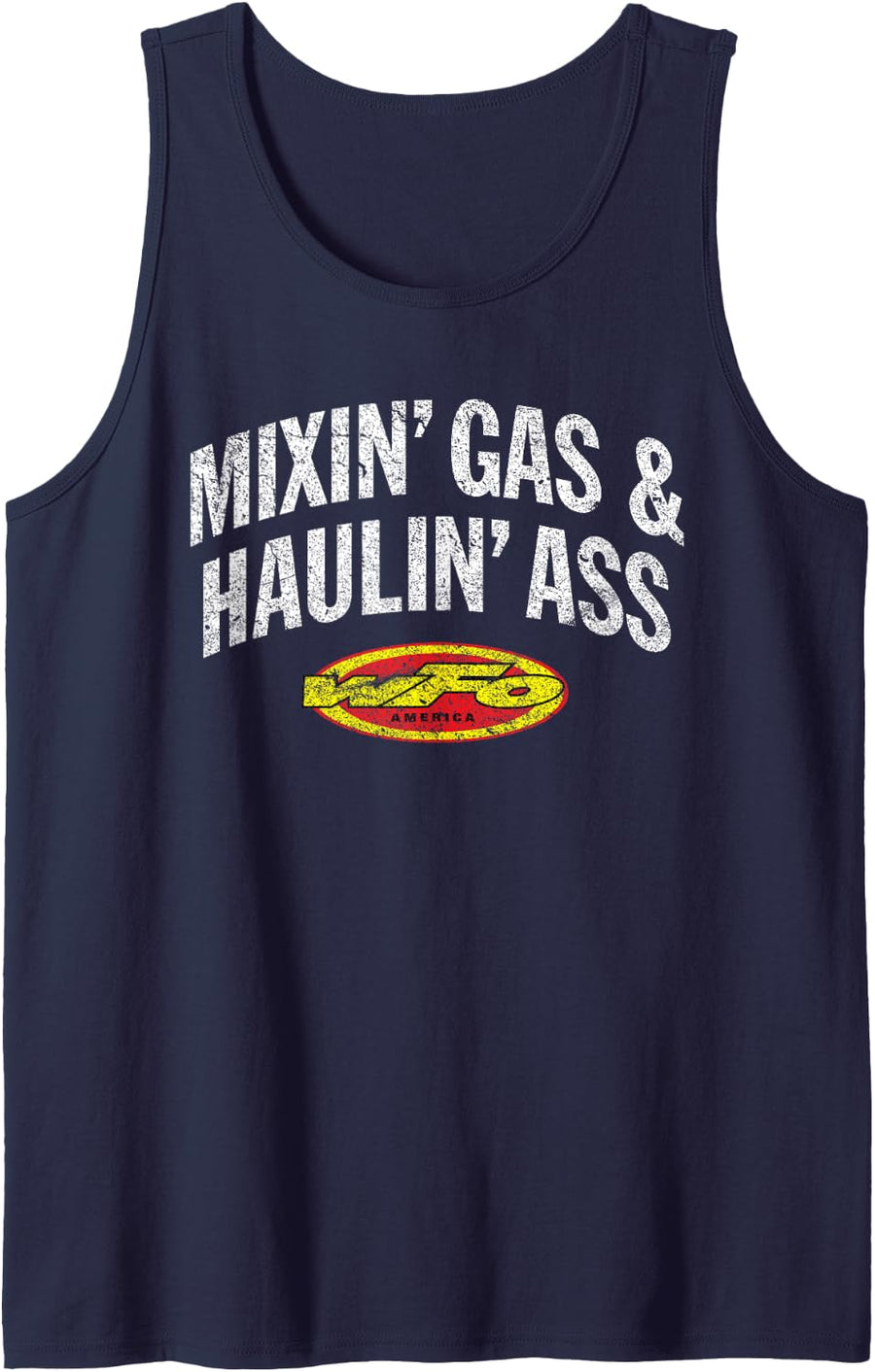 WFO Mixing Gas Hauling Ass Motocross Racer Dirt Bike Rider Tank Top - Navy Blue