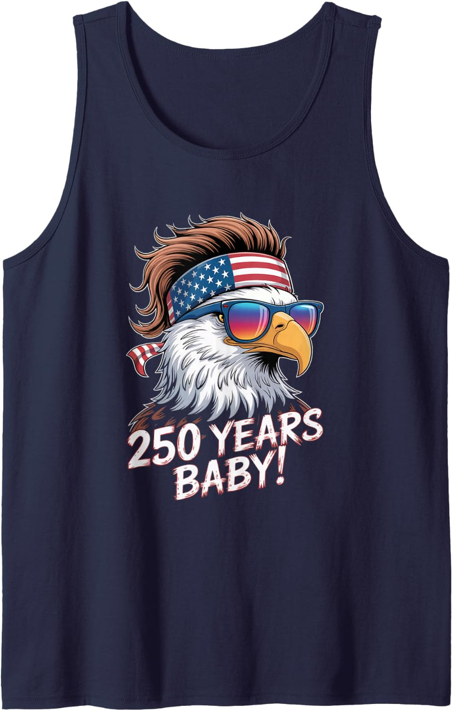 250 Years Baby American Bald Eagle USA 250th Anniversary Tank Top - Navy Blue