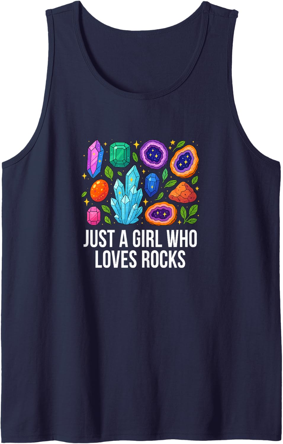 Just A Girl Who Loves Rocks - Sleeveless Tank Top - Navy Blue
